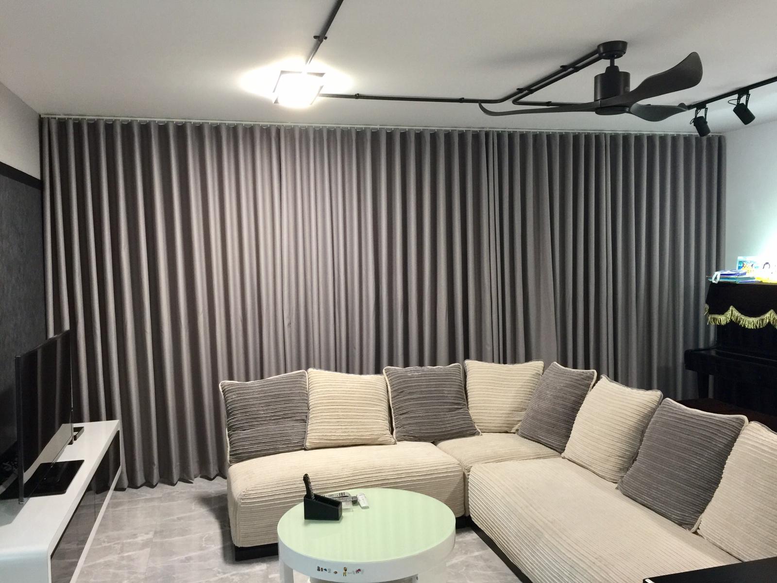 This is a Picture of Day and night curtain picture S-fold, ripple fold curtain for Singapore condo